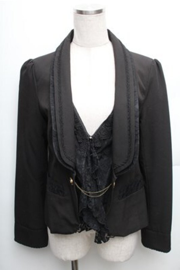 画像1: axes femme / ベストレイヤードジャケット M 黒 S-26-01-27-060-AX-JA-TE-ZS (1)