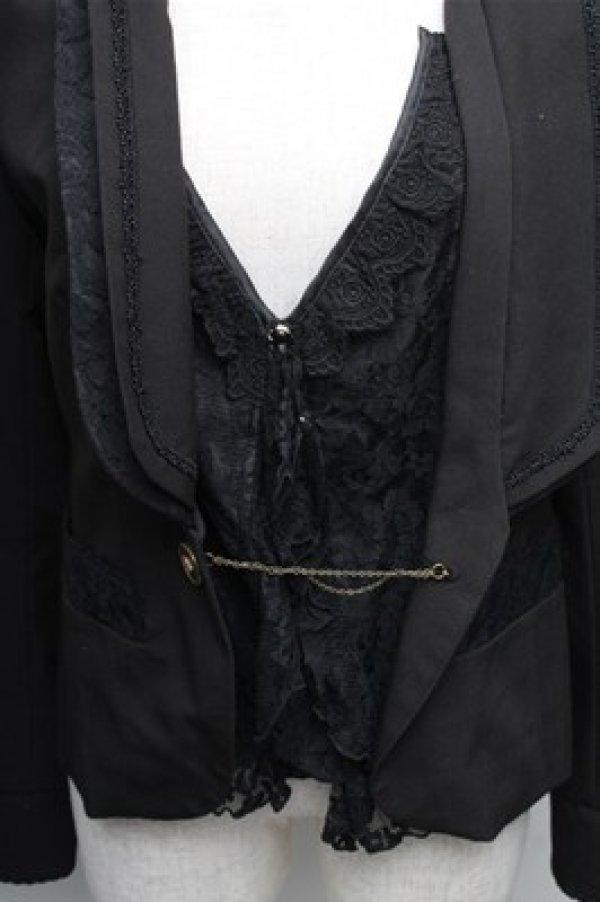 画像3: axes femme / ベストレイヤードジャケット M 黒 S-26-01-27-060-AX-JA-TE-ZS (3)