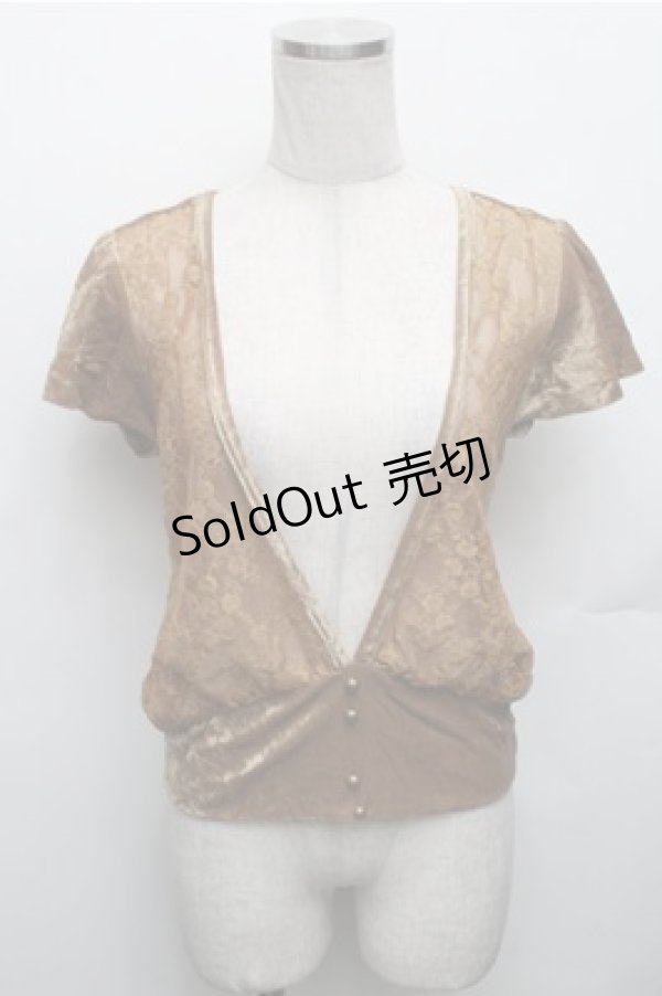 画像1: axes femme / ベロアカットソー  からし S-26-01-27-061-AX-TO-AS-ZS (1)