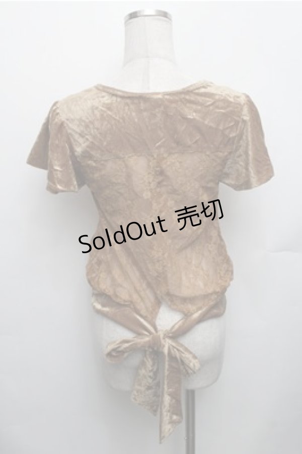 画像2: axes femme / ベロアカットソー  からし S-26-01-27-061-AX-TO-AS-ZS (2)