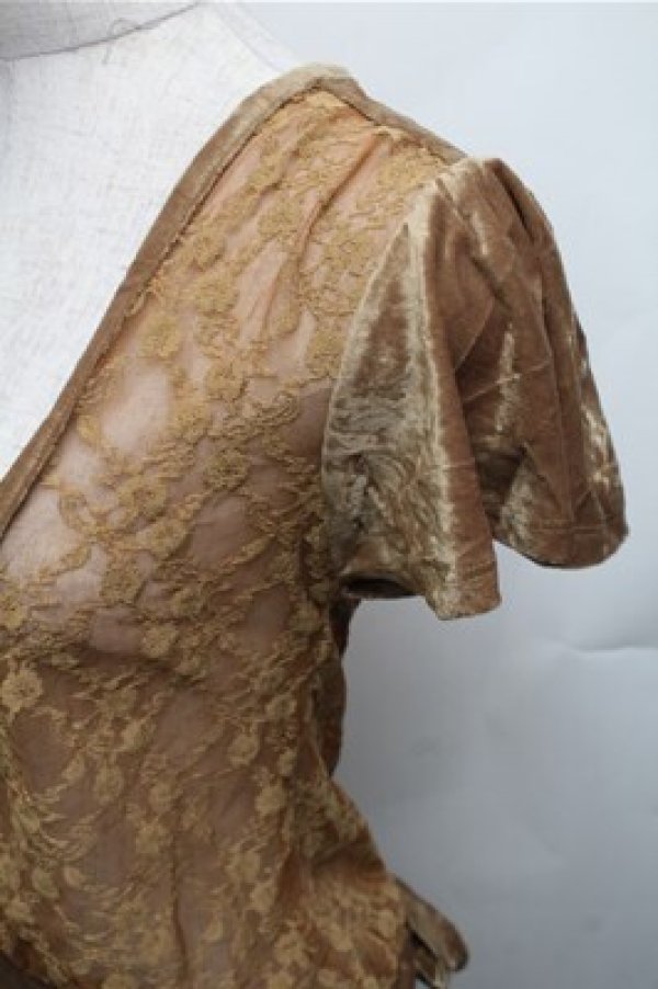 画像3: axes femme / ベロアカットソー  からし S-26-01-27-061-AX-TO-AS-ZS (3)