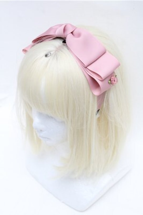 画像1: m petit by misako / NINA'sコラボ AM*NIリボンカチューシャ  ピンク S-26-01-27-018-LO-AC-TE-ZS (1)