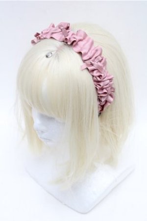 画像: m petit by misako / ギャザーリボンカチューシャ  ピンク S-26-01-27-019-LO-AC-TE-ZS