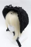 画像1: metamorphose / 総レースボンネット  黒 S-26-01-27-024-ME-AC-AS-ZS (1)