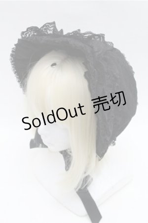 画像: metamorphose / 総レースボンネット  黒 S-26-01-27-024-ME-AC-AS-ZS
