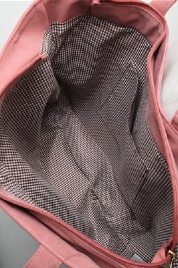 画像5: Maison de FLEUR / コスモス刺繍サイドポケットMトート  ダークピンク S-26-01-27-028-LO-BG-AS-ZS (5)