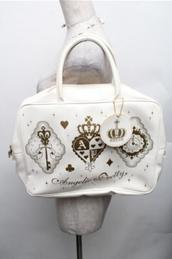 画像1: Angelic Pretty / クラウントランプレッスンバッグ  白 S-26-01-27-030-AP-BG-AS-ZS (1)