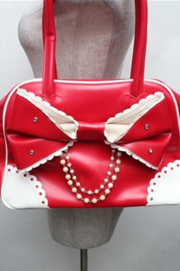 画像3: Angelic Pretty / 宝石リボンボストンバッグ  赤 S-26-01-27-032-AP-BG-AS-ZS (3)