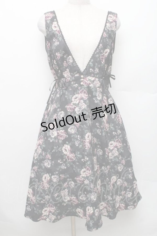 画像1: axes femme / 花柄ジャンドレ M 黒 S-26-01-28-033-AX-OP-TE-ZS (1)