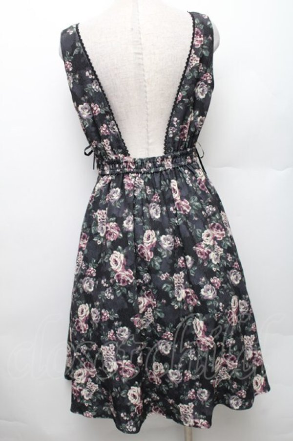 画像2: axes femme / 花柄ジャンドレ M 黒 S-26-01-28-033-AX-OP-TE-ZS (2)