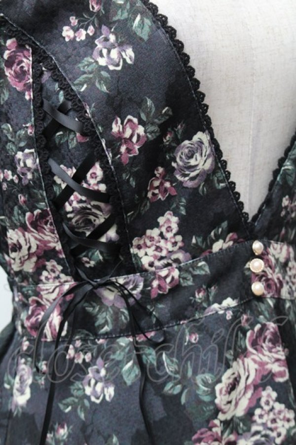 画像3: axes femme / 花柄ジャンドレ M 黒 S-26-01-28-033-AX-OP-TE-ZS (3)