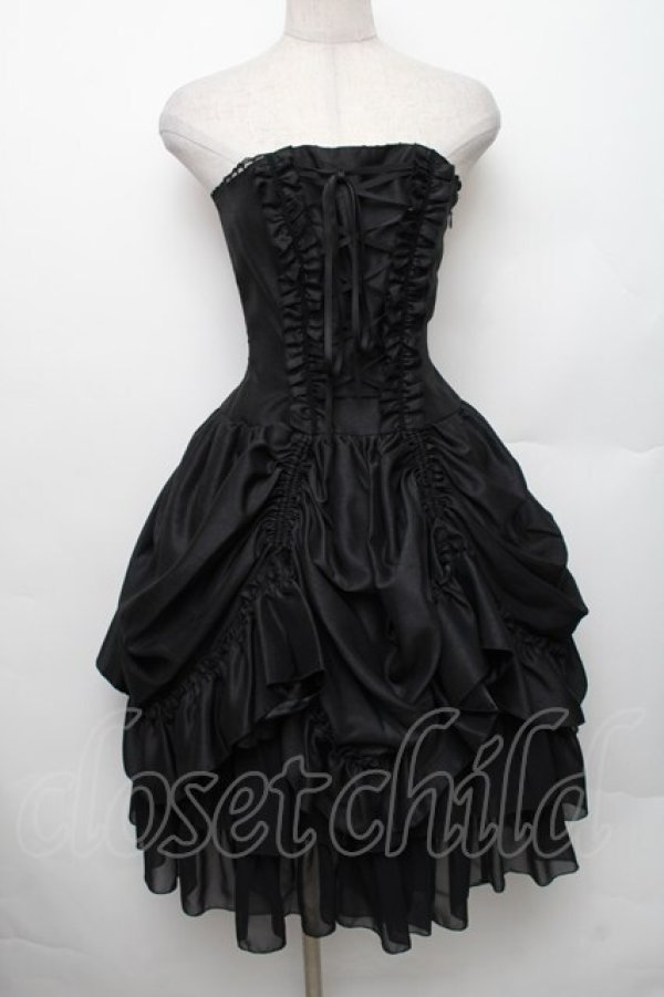 画像1: ATELIER PIERROT / コルセットドレス  黒 S-26-01-28-040-EL-OP-HR-ZS (1)