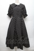 画像1: m petit by misako / 梨地水玉半袖ワンピース L 黒 S-26-01-28-041-LO-OP-TE-ZS (1)