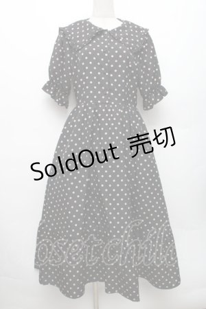 画像: m petit by misako / 梨地水玉半袖ワンピース L 黒 S-26-01-28-041-LO-OP-TE-ZS