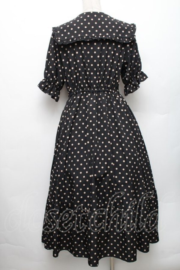 画像2: m petit by misako / 梨地水玉半袖ワンピース L 黒 S-26-01-28-041-LO-OP-TE-ZS (2)