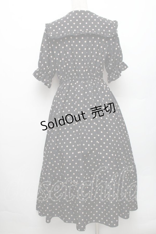 画像2: m petit by misako / 梨地水玉半袖ワンピース L 黒 S-26-01-28-041-LO-OP-TE-ZS (2)