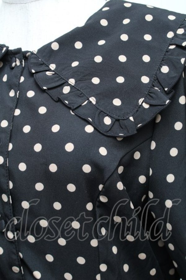 画像3: m petit by misako / 梨地水玉半袖ワンピース L 黒 S-26-01-28-041-LO-OP-TE-ZS (3)