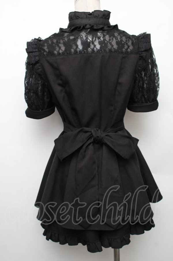 画像2: Secret Honey / 袖レース＆ボレロ風半袖セットアップ  黒 S-26-01-28-042-CA-OP-HR-ZS (2)