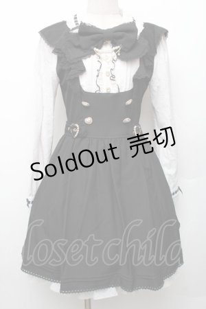 画像: LIZ LISA / ダブルハートラッフルワンピース  黒ｘ白 S-26-01-28-044-LO-OP-HR-ZS