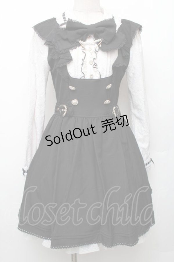 画像1: LIZ LISA / ダブルハートラッフルワンピース  黒ｘ白 S-26-01-28-044-LO-OP-HR-ZS (1)