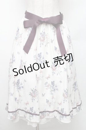 画像: axes femme / パピヨンフルールプリントスカート M オフ S-26-01-28-046-AX-SK-TE-ZS