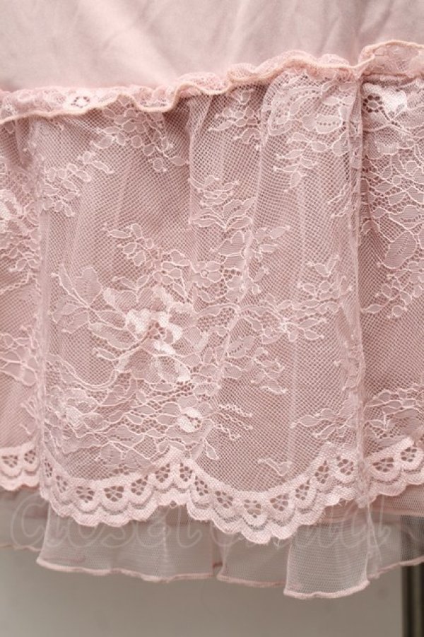 画像3: axes femme / 繊細レースミディ丈ペチスカート M ピンク S-26-01-28-047-AX-SK-TE-ZS (3)