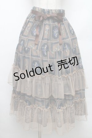 画像: axes femme / フルーツアート柄スカート M 茶 S-26-01-28-049-AX-SK-TE-ZS