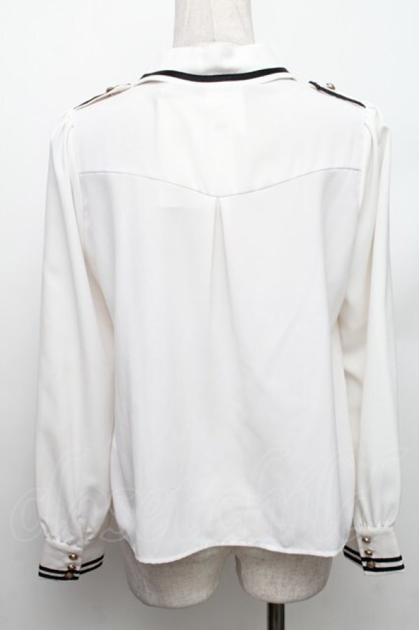 画像2: Amavel / Divine Knight ダブルボタンブラウス  白 S-26-01-28-005-CA-BL-HR-ZS (2)