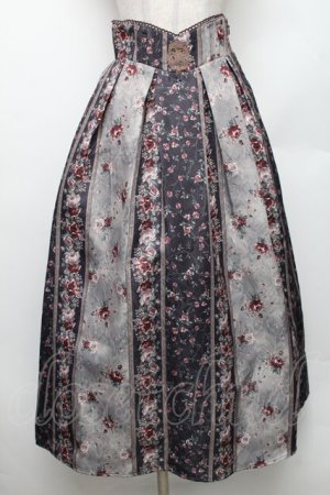 画像: axes femme / クードルローズ柄スカート F ブラウン S-26-01-28-050-AX-SK-TE-ZS