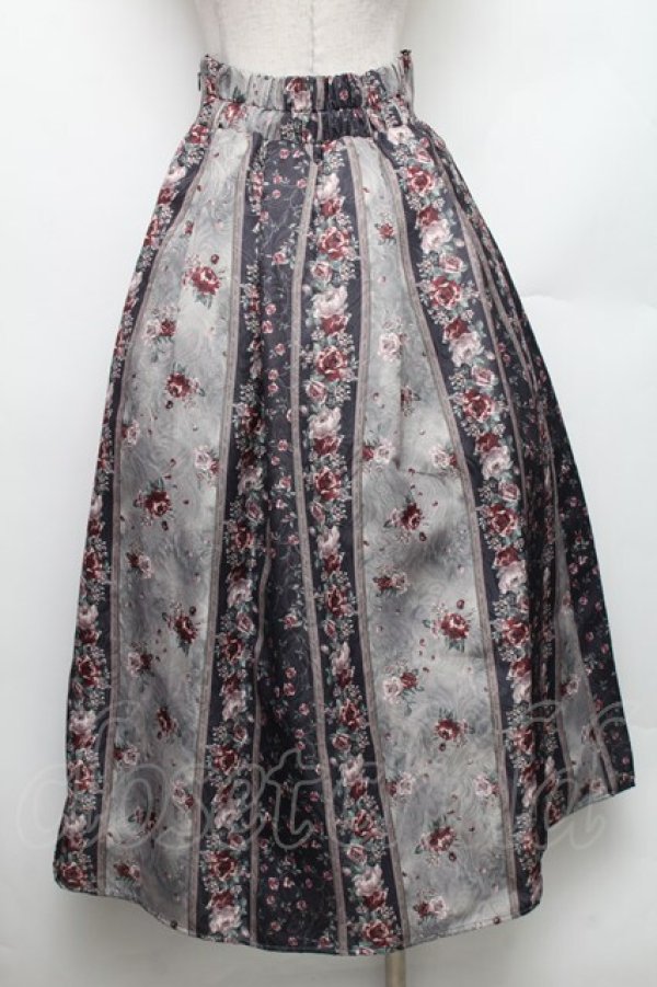 画像2: axes femme / クードルローズ柄スカート F ブラウン S-26-01-28-050-AX-SK-TE-ZS (2)