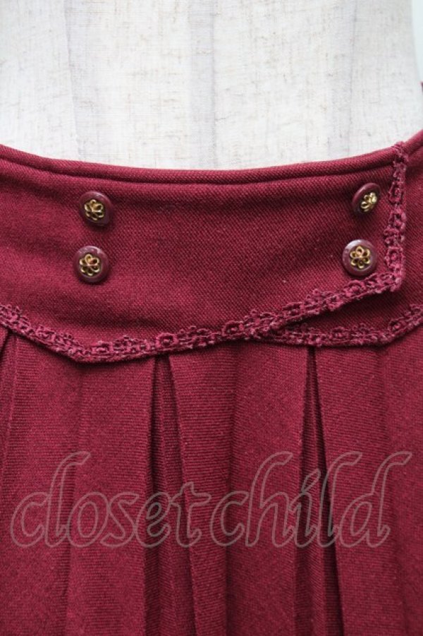 画像3: axes femme / カマーベルト風プリーツスカート  ワイン S-26-01-28-051-AX-SK-HR-ZS (3)