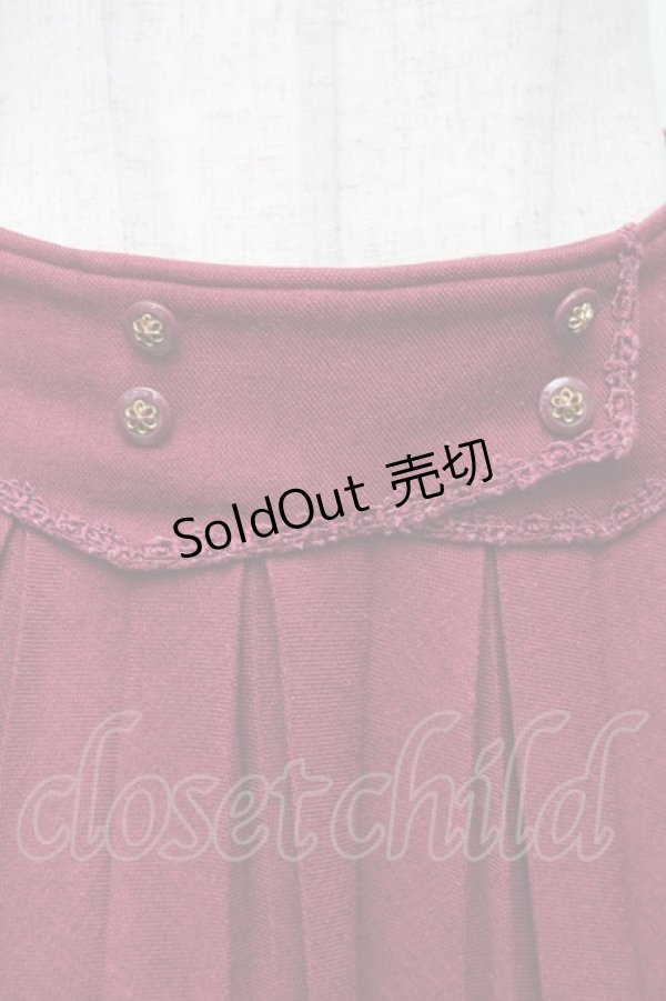 画像3: axes femme / カマーベルト風プリーツスカート  ワイン S-26-01-28-051-AX-SK-HR-ZS (3)