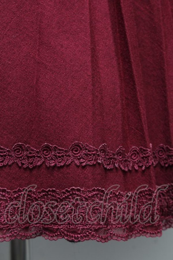 画像5: axes femme / カマーベルト風プリーツスカート  ワイン S-26-01-28-051-AX-SK-HR-ZS (5)