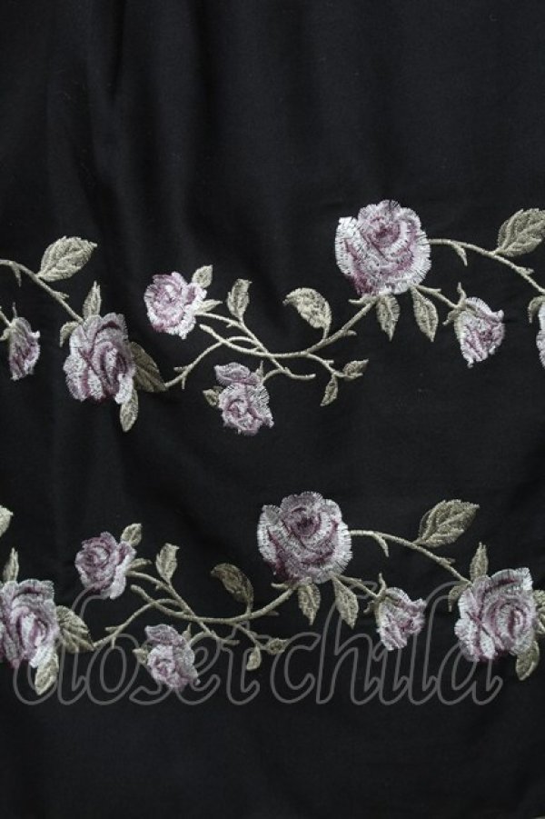 画像3: axes femme / ばら刺繍フレアスカート M 黒 S-26-01-28-052-AX-SK-TE-ZS (3)