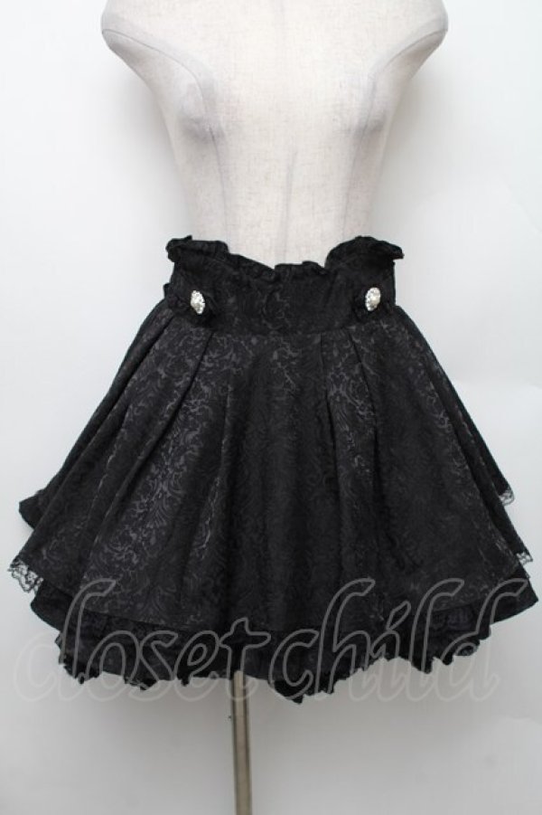 画像1: NOEMIE / 花柄ジャガードフレアスカート  黒 S-26-01-28-055-LO-SK-HR-ZS (1)