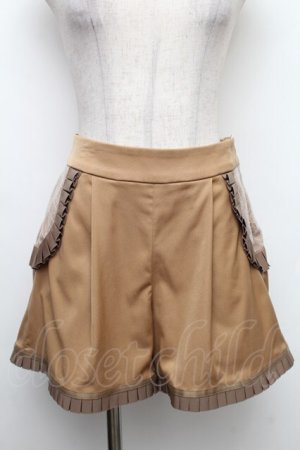 画像: abilletage / フリルショートパンツ  ベージュ S-26-01-28-056-GO-PA-AS-ZS