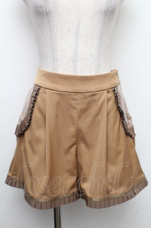 画像1: abilletage / フリルショートパンツ  ベージュ S-26-01-28-056-GO-PA-AS-ZS (1)