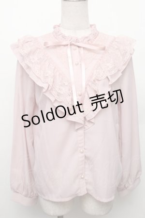 画像: axes femme / アンティーク風フリルブラウス M ピンク S-26-01-28-006-AX-BL-TE-ZS