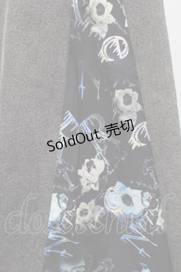 画像3: NieR Clothing / 柄切替デニムロングスカート  グレー×黒 S-26-01-28-058-PU-SK-TE-ZS (3)