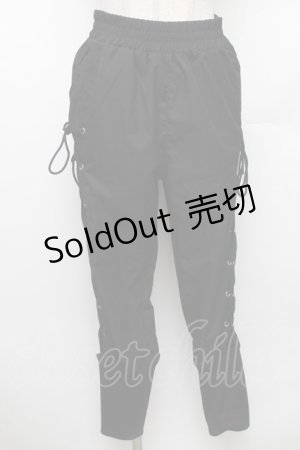 画像: NieR Clothing / サイド編み上げパンツ F 黒 S-26-01-28-059-PU-PA-TE-ZT0308S