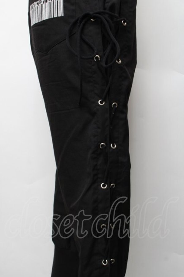 画像4: NieR Clothing / サイド編み上げパンツ F 黒 S-26-01-28-059-PU-PA-TE-ZS (4)