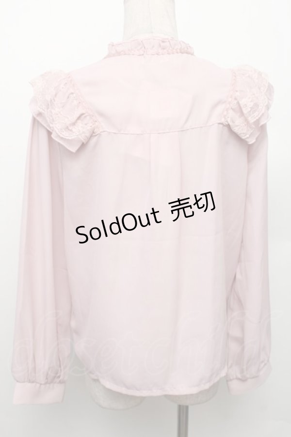 画像2: axes femme / アンティーク風フリルブラウス M ピンク S-26-01-28-006-AX-BL-TE-ZS (2)