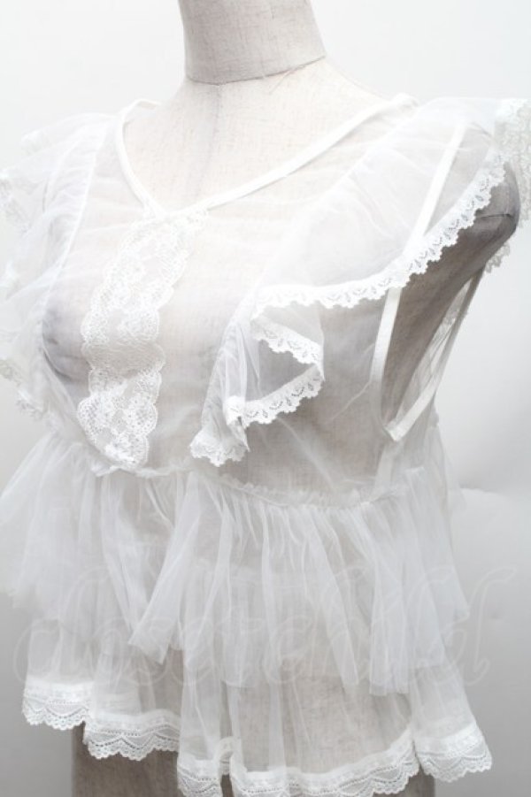 画像3: axes femme / 前後2wayチュールビスチェ F 白 S-26-01-28-001-AX-TO-TE-ZS (3)