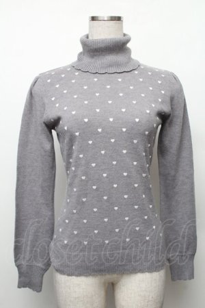 画像: LOLITA / ハートタートルニット  グレー S-26-01-28-009-LO-TO-HR-ZS