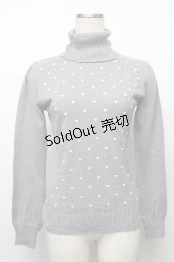 画像1: LOLITA / ハートタートルニット  グレー S-26-01-28-009-LO-TO-HR-ZS (1)