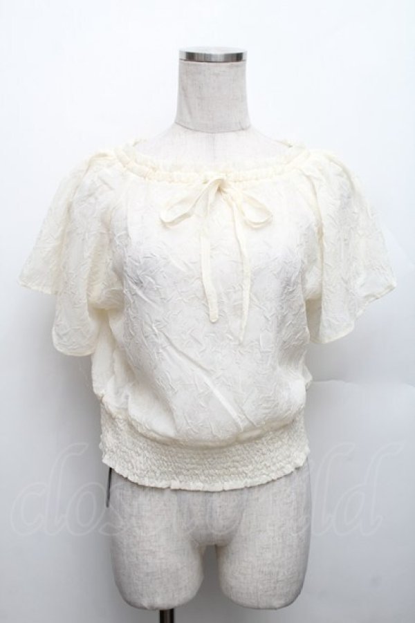 画像1: an another angelus / シアーシュリンクオフショルトップス F 生成り S-26-01-28-002-CA-TO-TE-ZS (1)