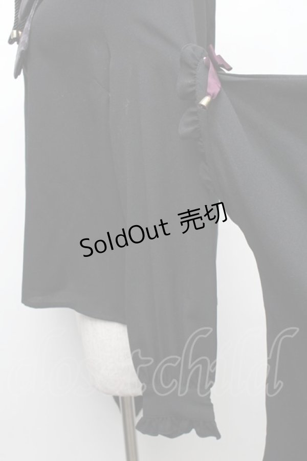 画像6: Amavel / お月見うさぎの和風ブラウス  黒 S-26-01-28-017-CA-BL-HR-ZS (6)