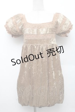 画像: axes femme / ベロアワンピース  ベージュ S-26-01-28-021-AX-OP-AS-ZS