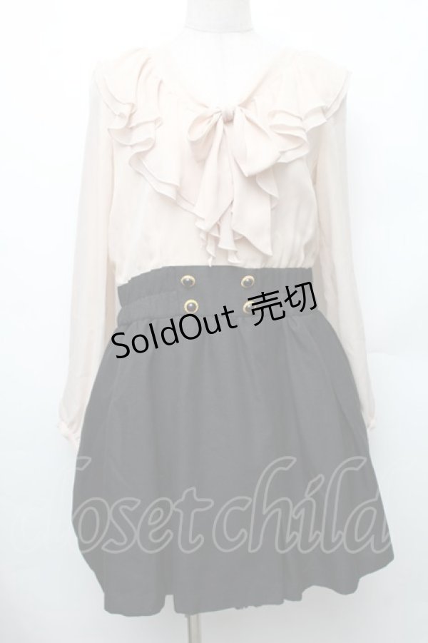 画像1: LOLITA / シフォン切替ワンピース  ベージュｘ黒 S-26-01-28-023-LO-CO-HR-ZS (1)