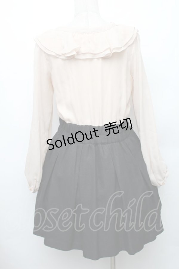 画像2: LOLITA / シフォン切替ワンピース  ベージュｘ黒 S-26-01-28-023-LO-CO-HR-ZS (2)